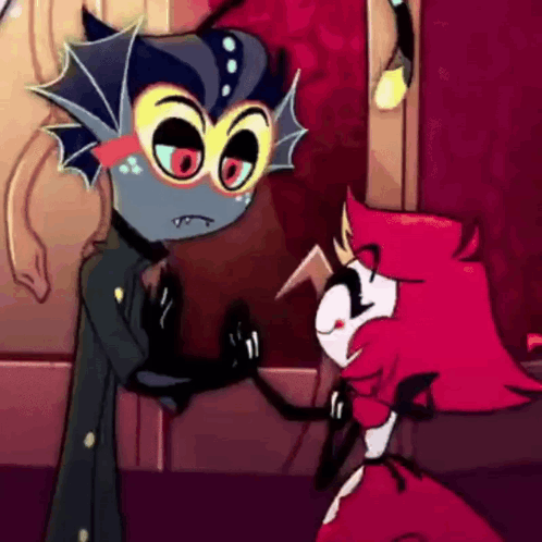Two Cartoon Characters Standing and Talking