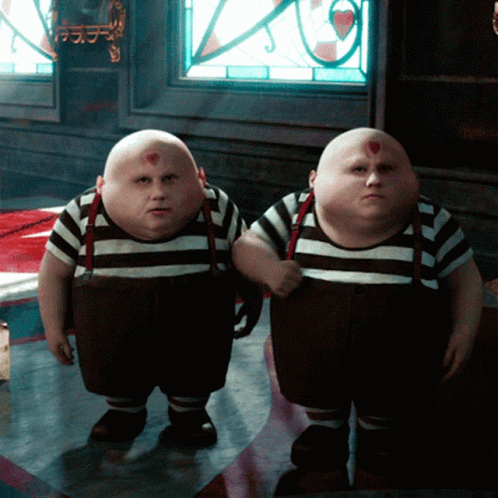 Two Cartoon Characters Standing