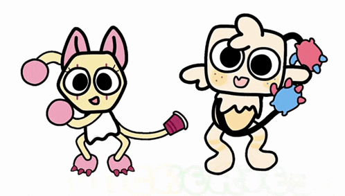 Two Cartoon Characters Standing Together