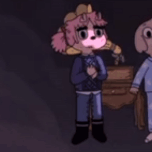 Two Cartoon Characters Standing Together