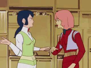 Two Cartoon Characters Standing Together