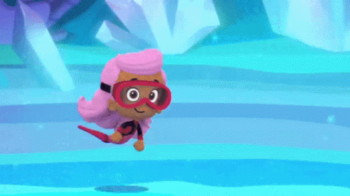 Two Cartoon Characters Wearing Goggles And Scuba Gear Are Swimming In The Water GIF