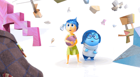 Two Cartoon Characters With Flying Boxes