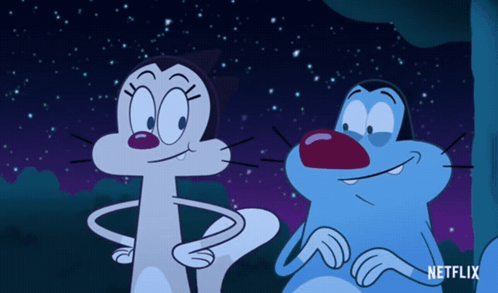 Two Cartoon Characters with Netflix Logo