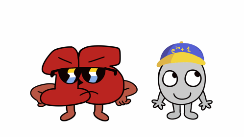 Two Cartoon Characters With One Wearing A Hat With The Number 1 GIF