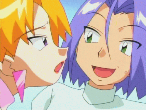 Two Cartoon Characters with Purple Hair