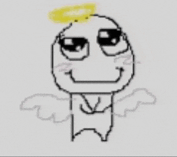 Two Cartoon Characters With Wings And A Halo On Their Heads GIF