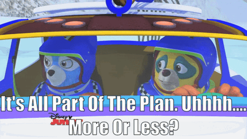 Two Cartoon Dogs In Car Uhhhh More Or Less GIF
