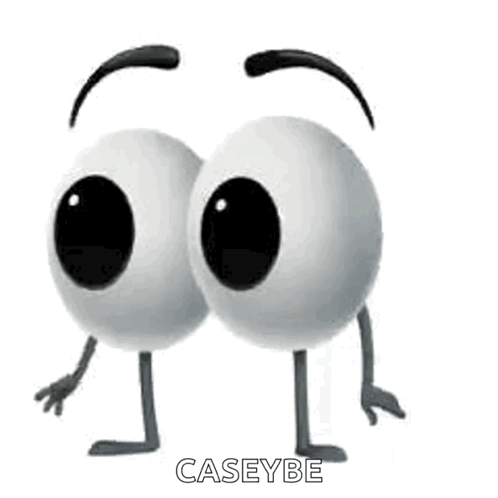 Two Cartoon Eyes With Arms And Legs Are Standing Next To Each Other . GIF