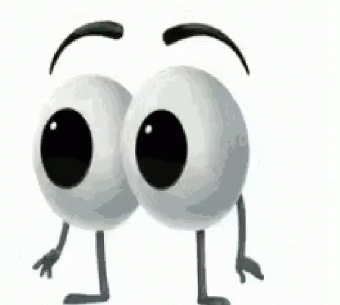 Two Cartoon Eyes With Arms And Legs Are Standing Next To Each Other . GIF