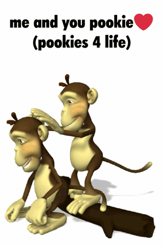 Two Cartoon Monkeys on Tree Branch
