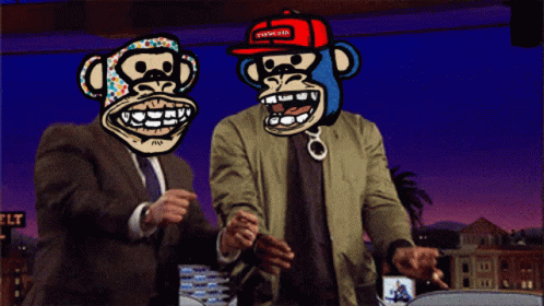 Two Cartoon Monkeys Standing Beside Fly Sign