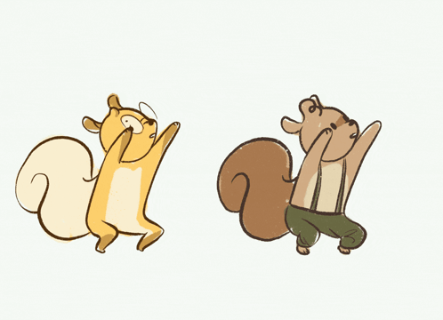 Two Cartoon Squirrels One With Glasses One With Suspenders