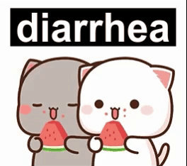 Two Cats Eating Watermelon Saying Diarrhea