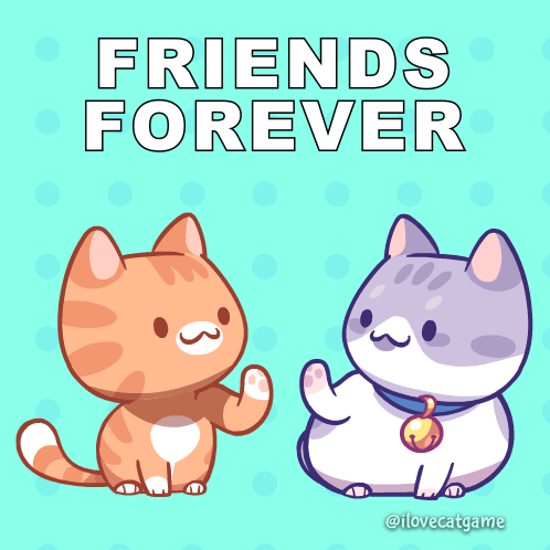 Two Cats Friends Forever Poster