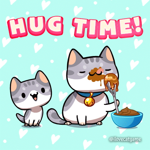 Two Cats Hug Time