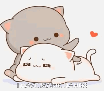 Two Cats Hugging I Have Magic Hands