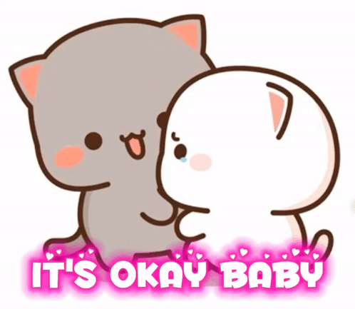Two Cats Hugging It Okay Baby