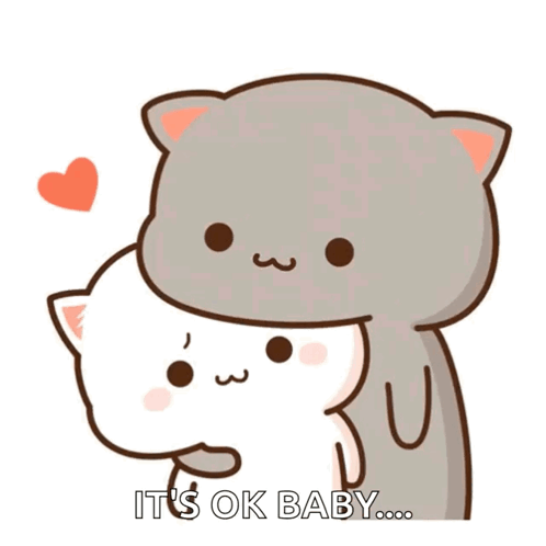 Two Cats Hugging It's Ok Baby
