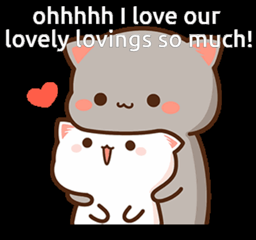 Two Cats Hugging with Love