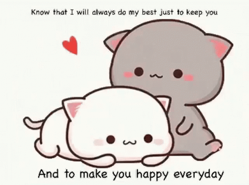 Two Cats Lying Together With Heart GIF
