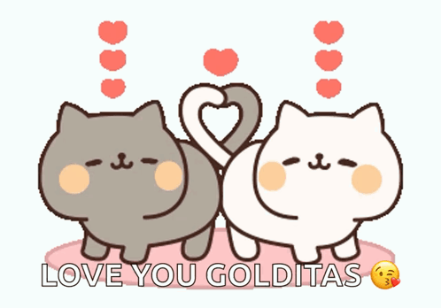Two Cats Making Heart Shape with Tails
