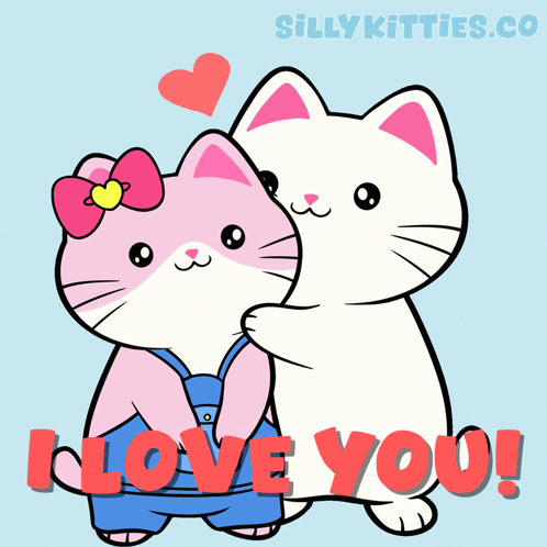 Two Cats Saying I Love You GIF