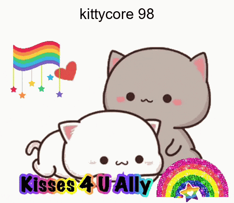 Two Cats Saying Kisses 4 U Ally