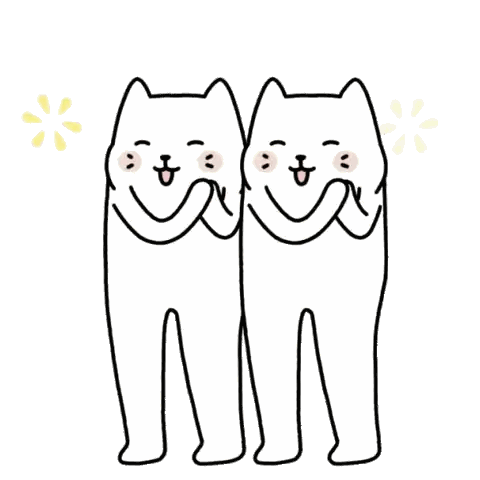 Two Cats Smiling Side by Side