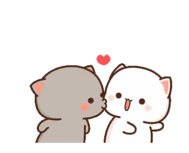 Two Cats Standing, One Touching Face