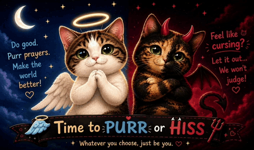 Two Cats Time To Purr Or Hiss GIF