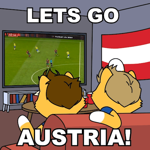 Two Cats Watching Soccer Game Lets Go Austria