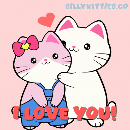 Two Cats with I Love You