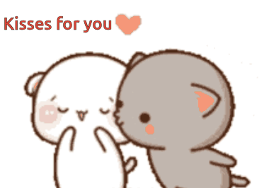 Two Cats With Kisses For You GIF