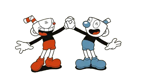 Two Characters Holding Hands and Dancing