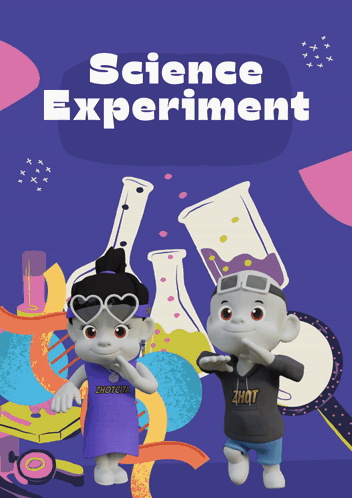 Two Characters Science Experiment Poster