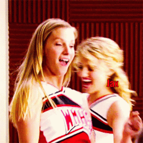Two Cheerleaders Laughing with Jax Earrings
