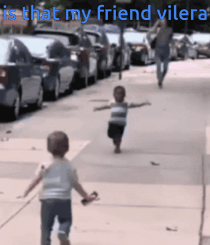 Two Children Running Is That My Friend Vilera GIF