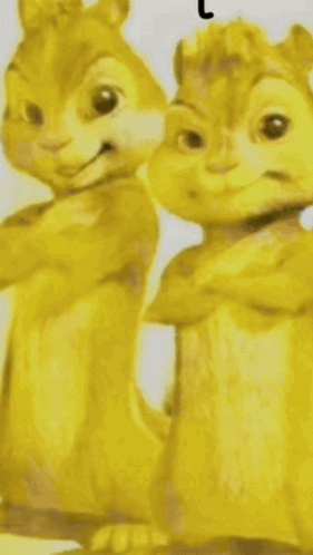Two Chipmunks Standing Arms Crossed Letter L GIF