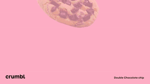 Two Chocolate Chip Cookies On A Pink Background GIF