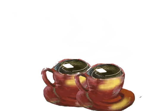 Two Coffee Cups on Saucer