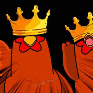 Two Crowned Chickens Standing