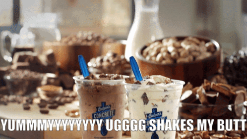 Two Cups Of Ice Cream Yummy GIF