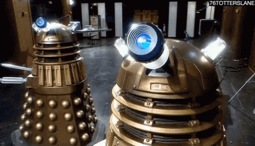 Two Dalek Robots Beside Each Other with 76totterslane