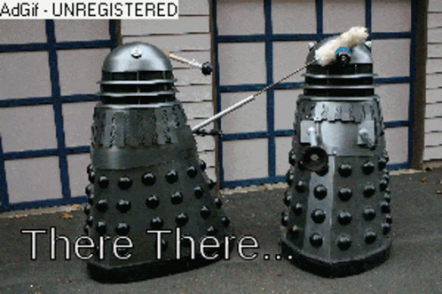 Two Dalek Robots Saying There There GIF