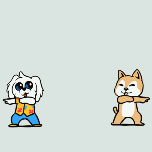 Two Dancing Dog Meme Cartoonized GIF