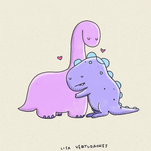 Two Dinosaurs With Lisa Vertudaches Name GIF