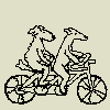 Two Dogs Cycle Animation GIF