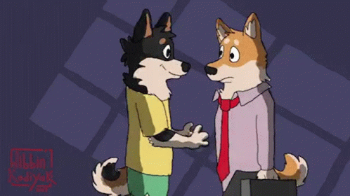 Two Dogs Hugging In Pixel Art GIF
