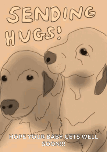 Two Dogs Saying Sending Hugs
